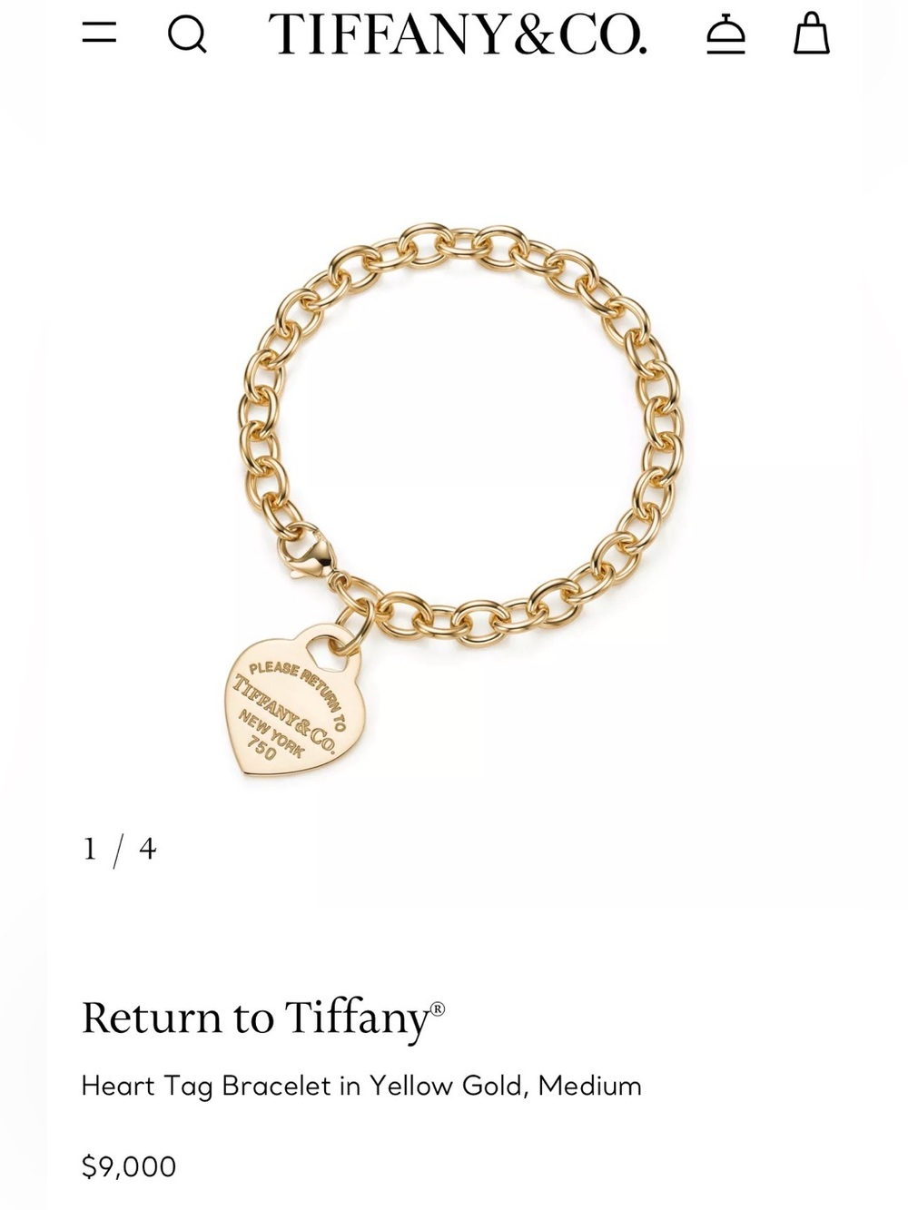 Tiffany & Co. Gold Heart Pendant Necklace and Monogram Medallion Set - Picture 4 of 15